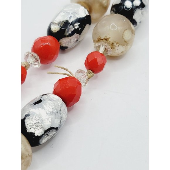 Vintage Art Glass Crystal Flapper Style Necklace (A289) - Picture 5 of 7